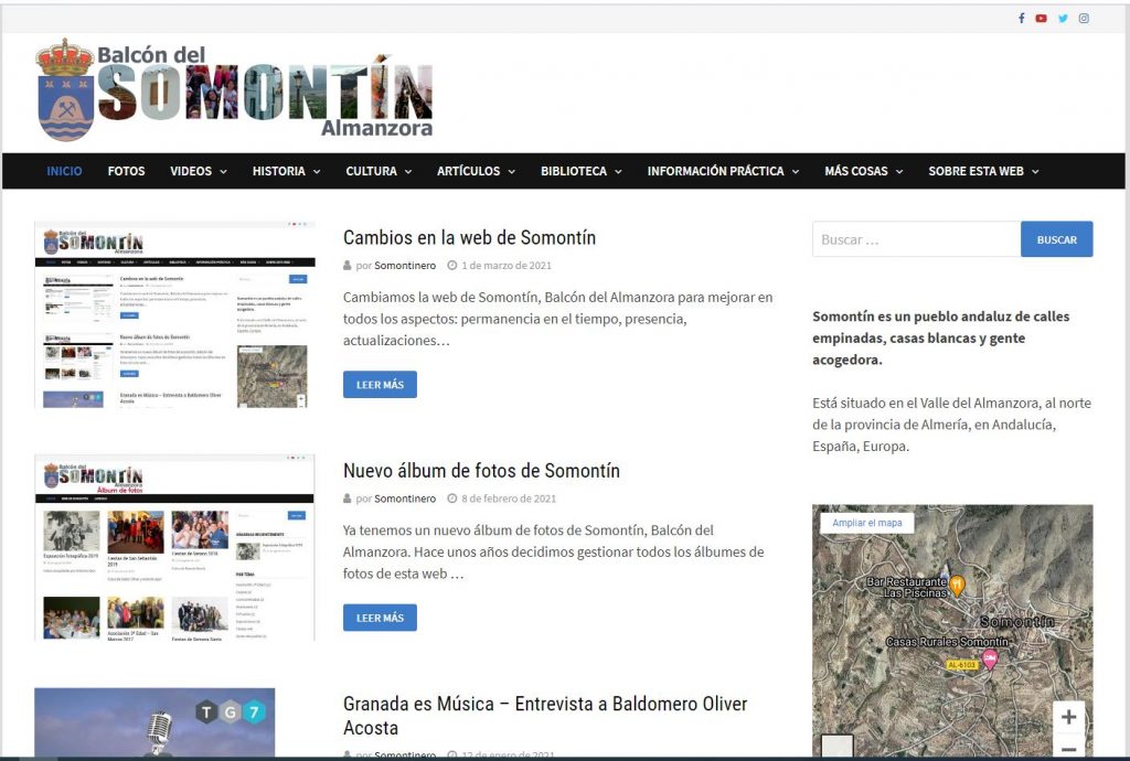 Nueva imagen tras los cambios en la web de Somontín